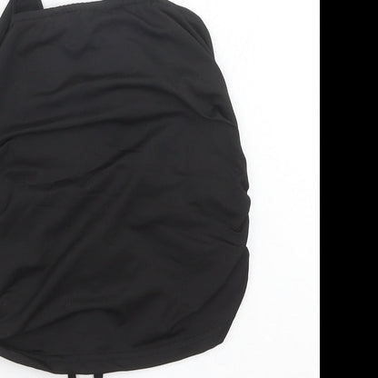 SheIn Womens Black Polyester Basic Tank Size M V-Neck - Ruched