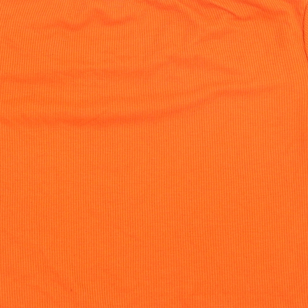 SheIn Womens Orange Polyester Basic T-Shirt Size M Crew Neck