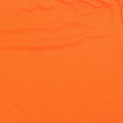 SheIn Womens Orange Polyester Basic T-Shirt Size M Crew Neck