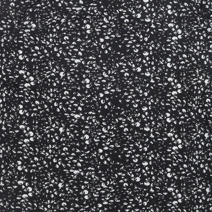 Primark Womens Black Geometric Polyester Basic Blouse Size M V-Neck