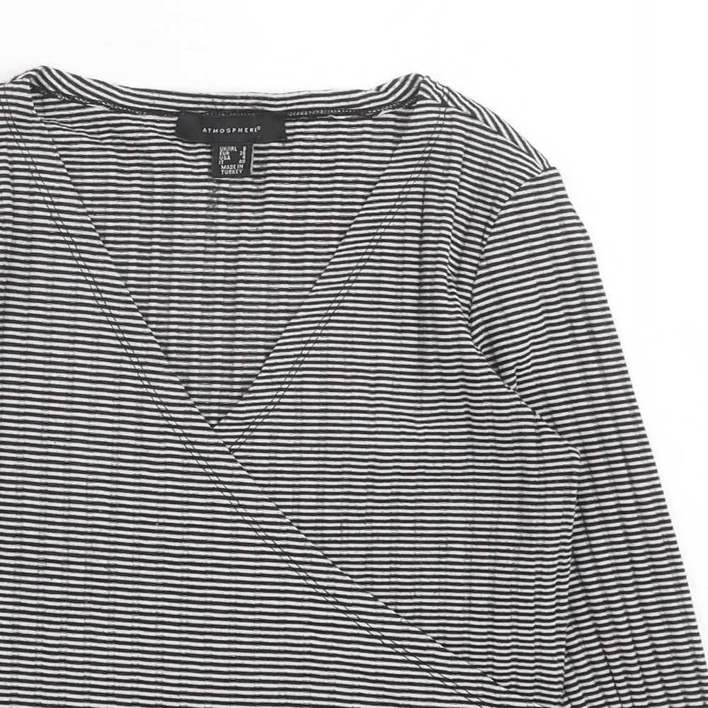 Womens UK Size 8 Atmosphere Black Basic Blouse