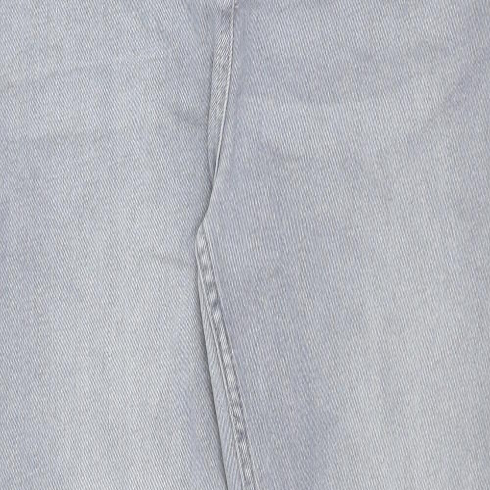 NEXT Womens Grey Cotton Skinny Jeans Size 32 in Regular Button