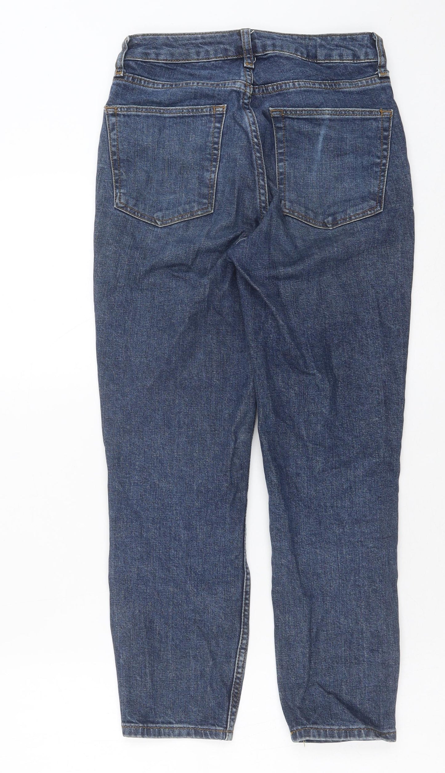 Topshop Womens Blue Cotton Straight Jeans Size 25 in L28 in Regular Button