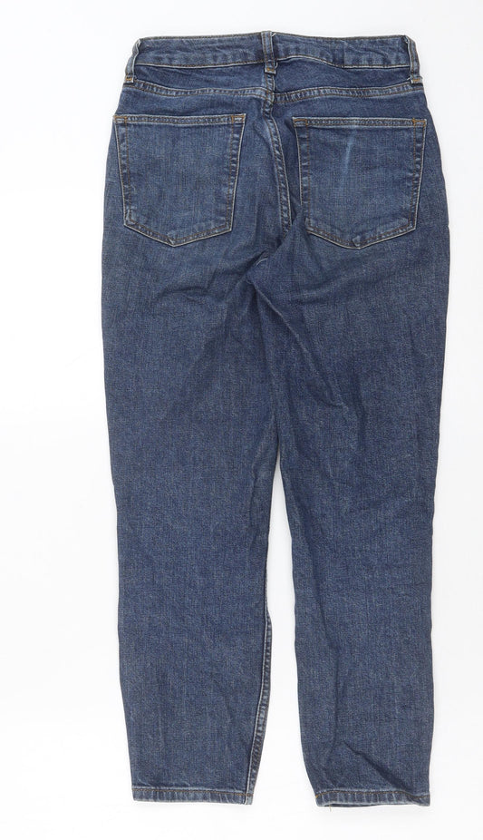 Topshop Womens Blue Cotton Straight Jeans Size 25 in L28 in Regular Button