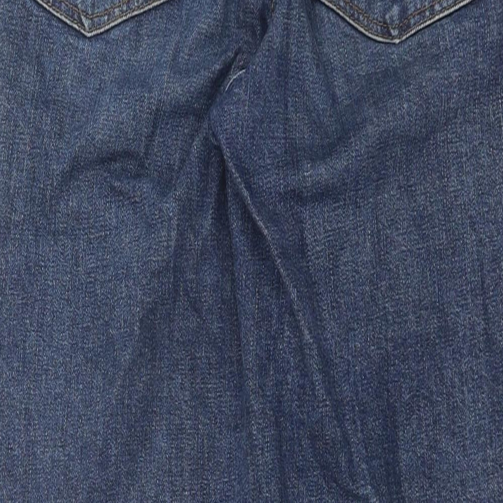 Topshop Womens Blue Cotton Straight Jeans Size 25 in L28 in Regular Button