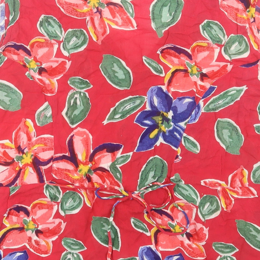 Another Women Womens Red Floral Viscose Basic Blouse Size 12 V-Neck