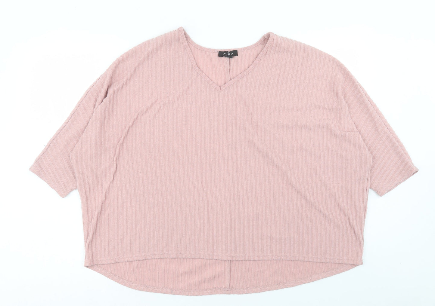 Womens UK Size L New Look Pink Basic T-Shirt