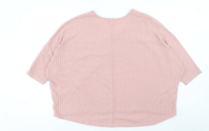 Womens UK Size L New Look Pink Basic T-Shirt