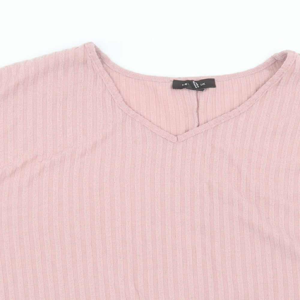 Womens UK Size L New Look Pink Basic T-Shirt