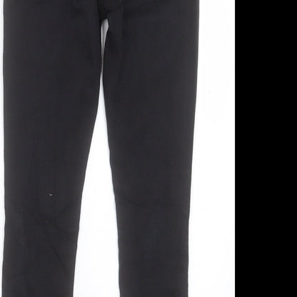 Topshop Womens Black Cotton Skinny Jeans Size 28 in Regular Button