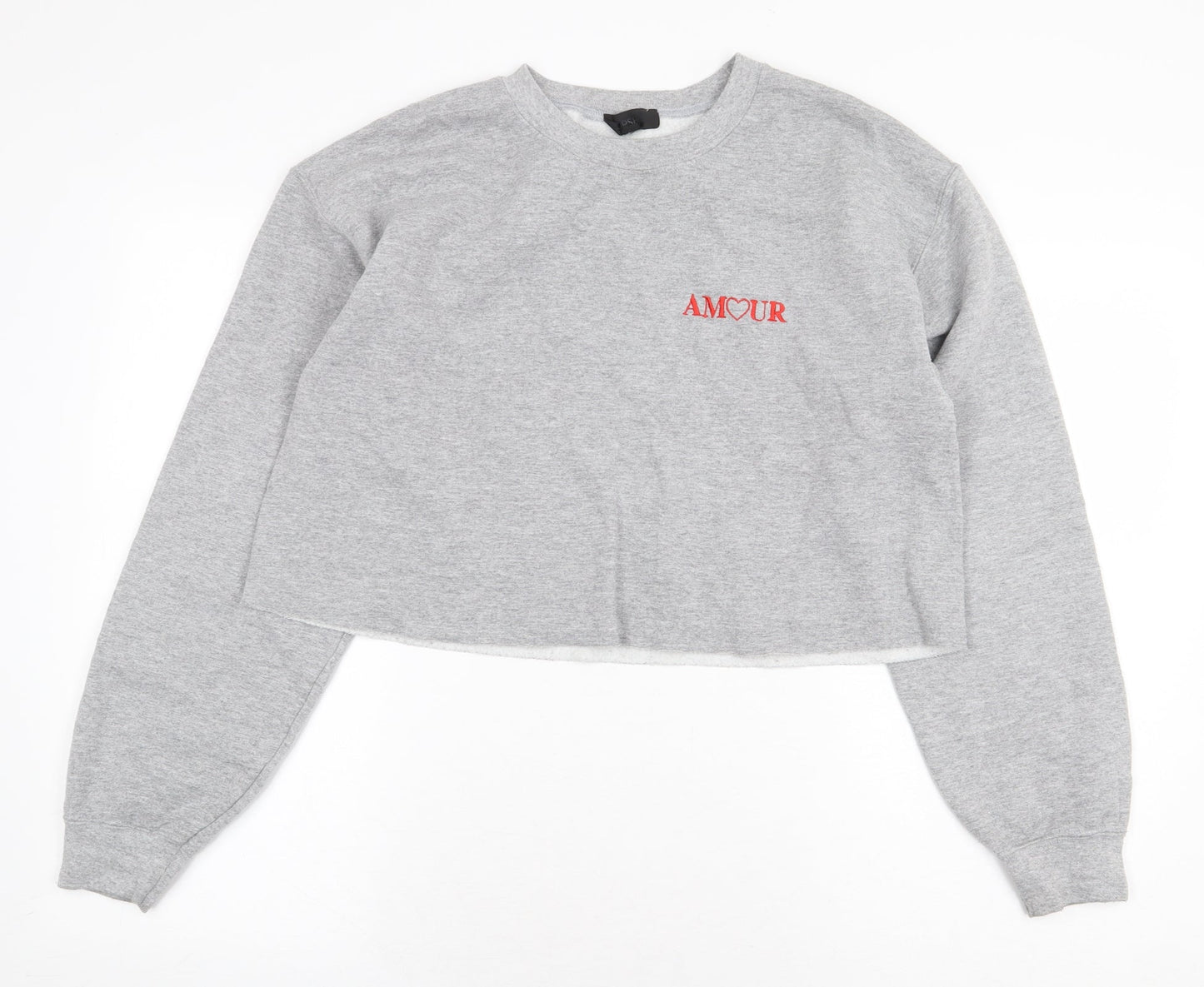 Topshop Womens Grey Cotton Pullover Sweatshirt Size M Pullover