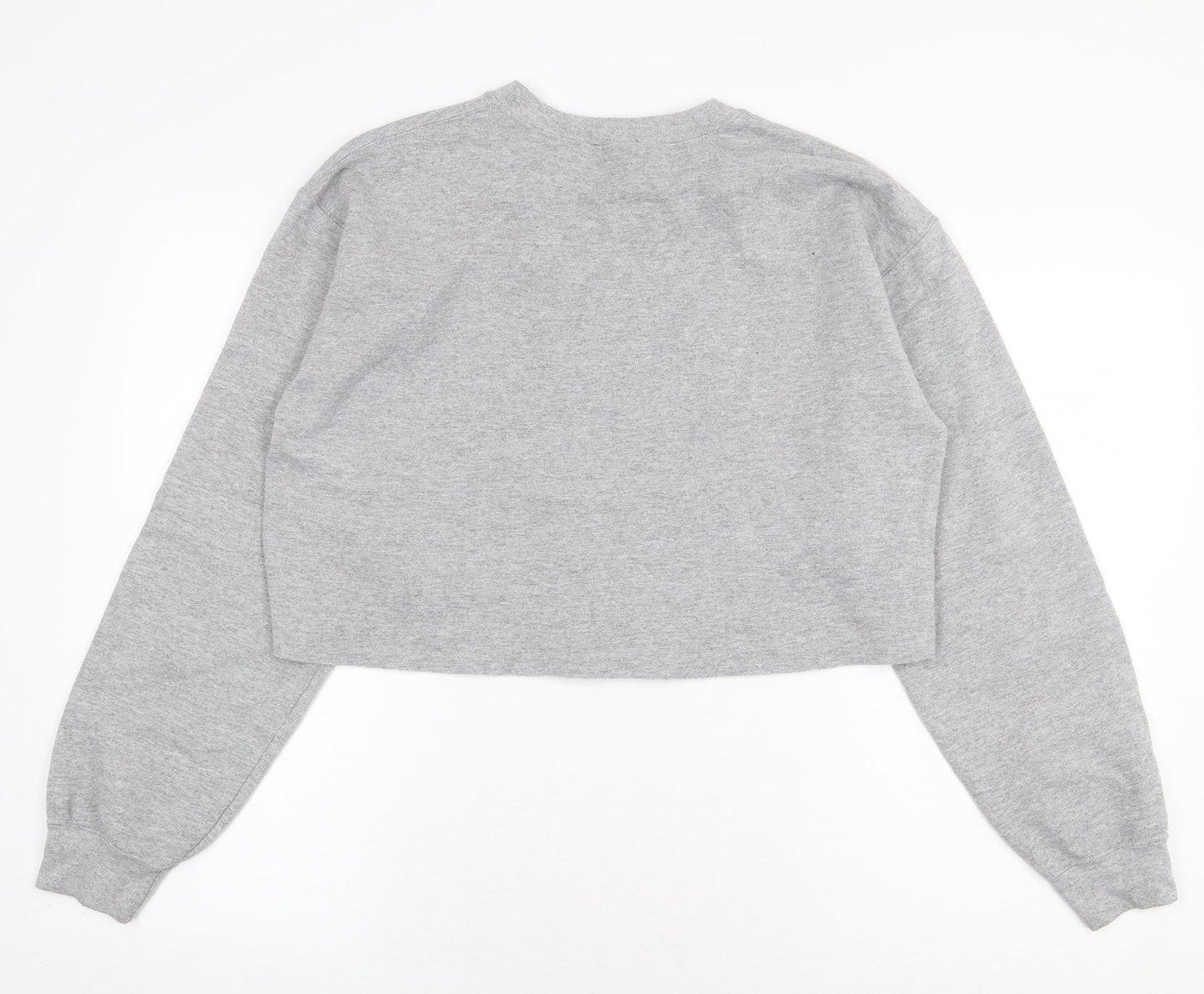 Topshop Womens Grey Cotton Pullover Sweatshirt Size M Pullover