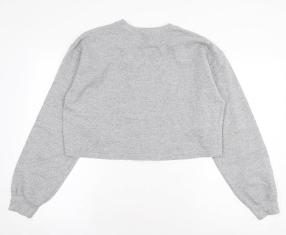 Topshop Womens Grey Cotton Pullover Sweatshirt Size M Pullover