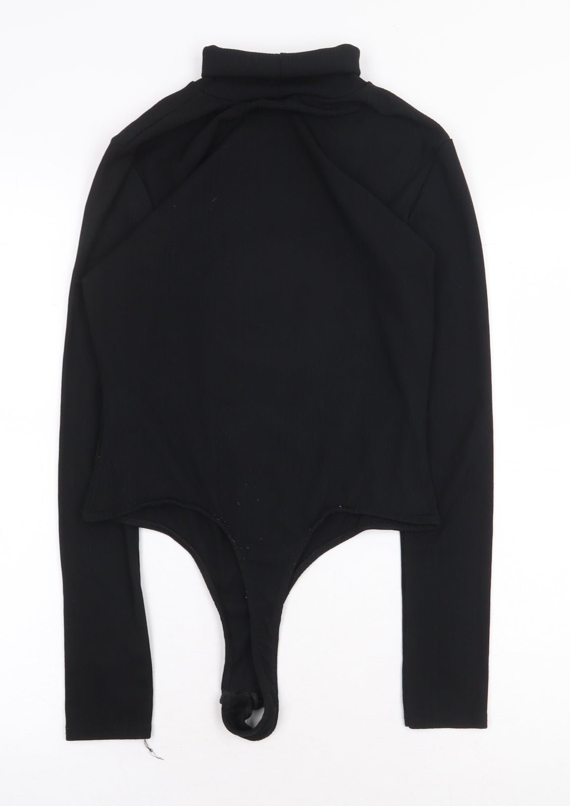 Missguided Womens Black Polyester Bodysuit One-Piece Size 10 Snap