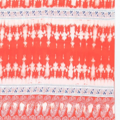 Cerulean Collection Womens Red Geometric Polyester Maxi Size S V-Neck Pullover