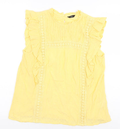 Womens UK Size 10 M&Co Yellow Basic Blouse