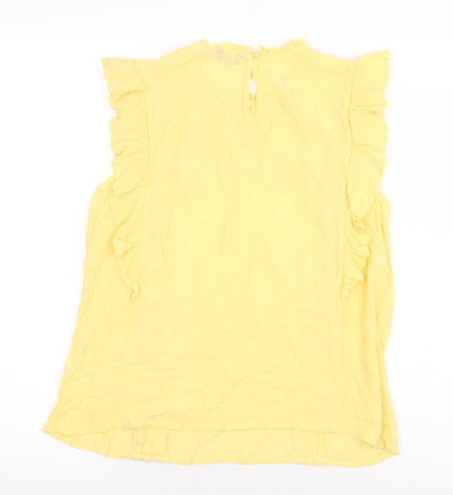 Womens UK Size 10 M&Co Yellow Basic Blouse
