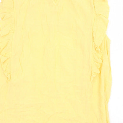 Womens UK Size 10 M&Co Yellow Basic Blouse