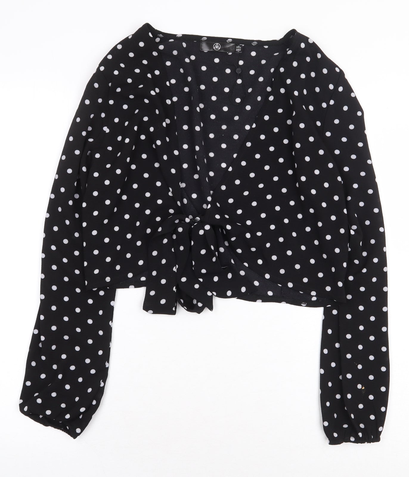 Womens UK Size 12 Missguided Black Wrap Blouse