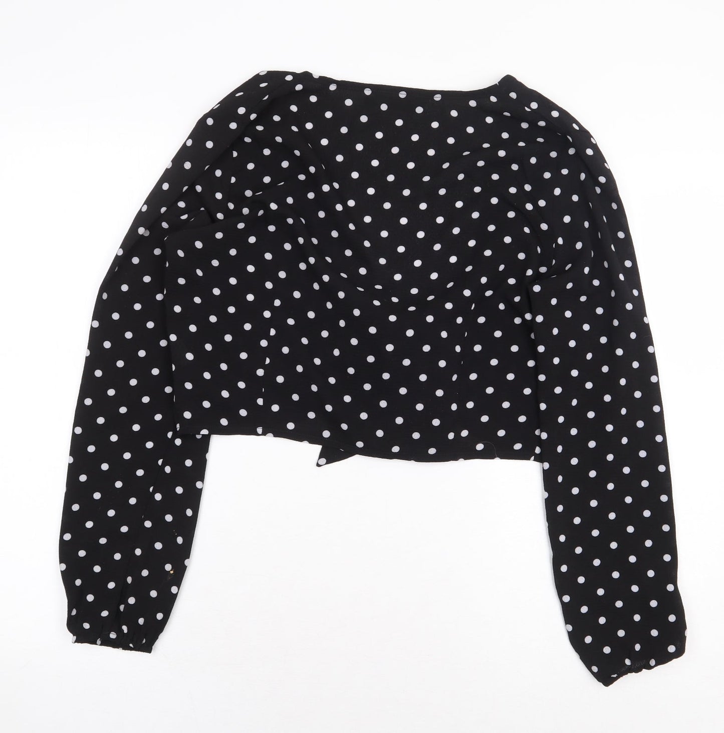 Womens UK Size 12 Missguided Black Wrap Blouse