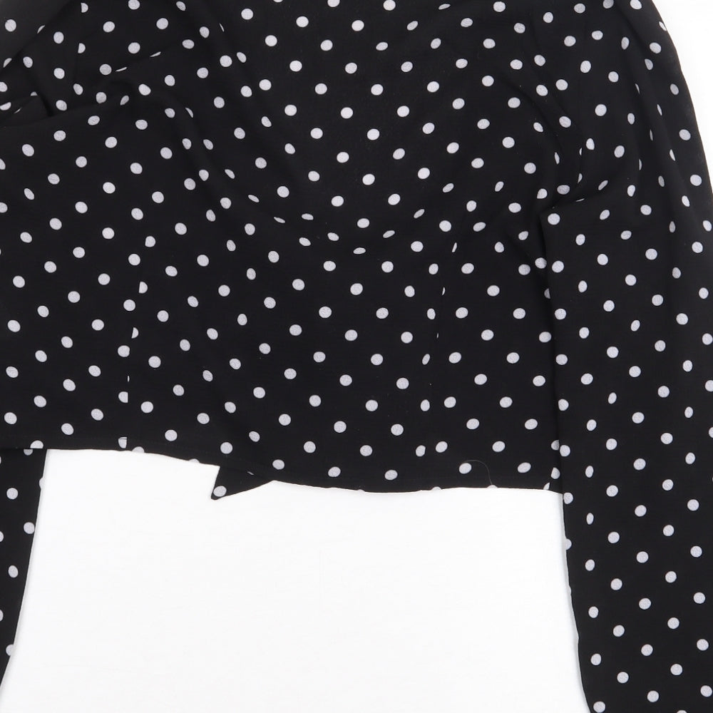 Womens UK Size 12 Missguided Black Wrap Blouse