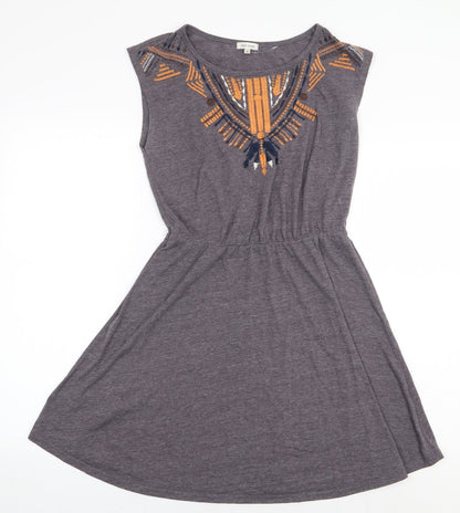 River Island Womens Grey Polyester A-Line Size 8 Round Neck Pullover