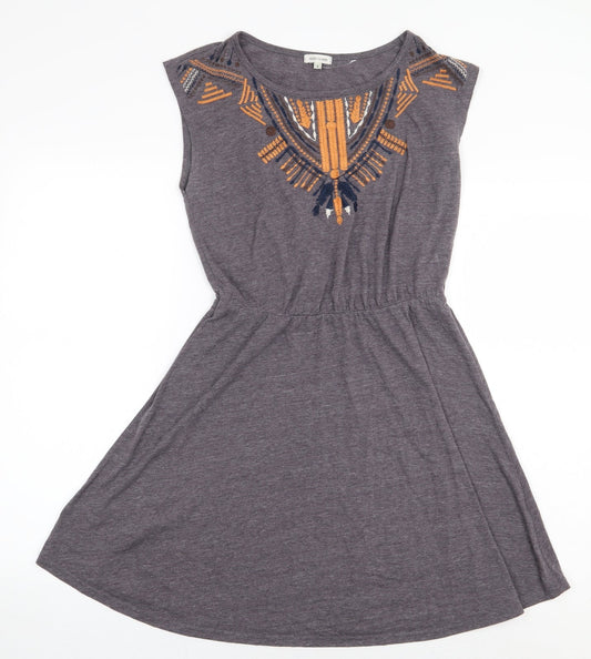 River Island Womens Grey Polyester A-Line Size 8 Round Neck Pullover
