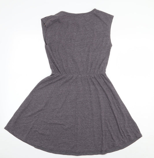 River Island Womens Grey Polyester A-Line Size 8 Round Neck Pullover