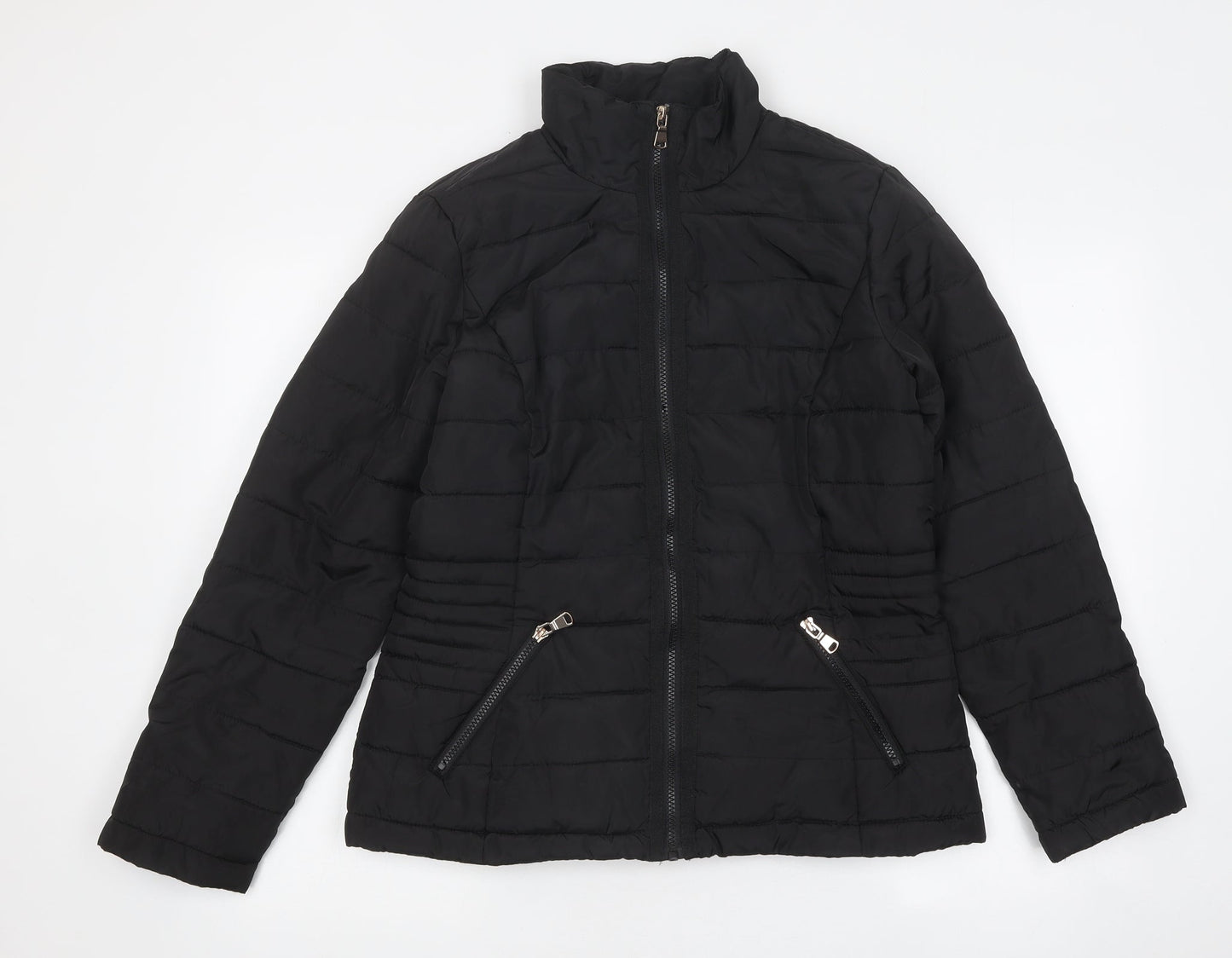Womens UK Size 6 Dorothy Perkins Black Quilted Coat