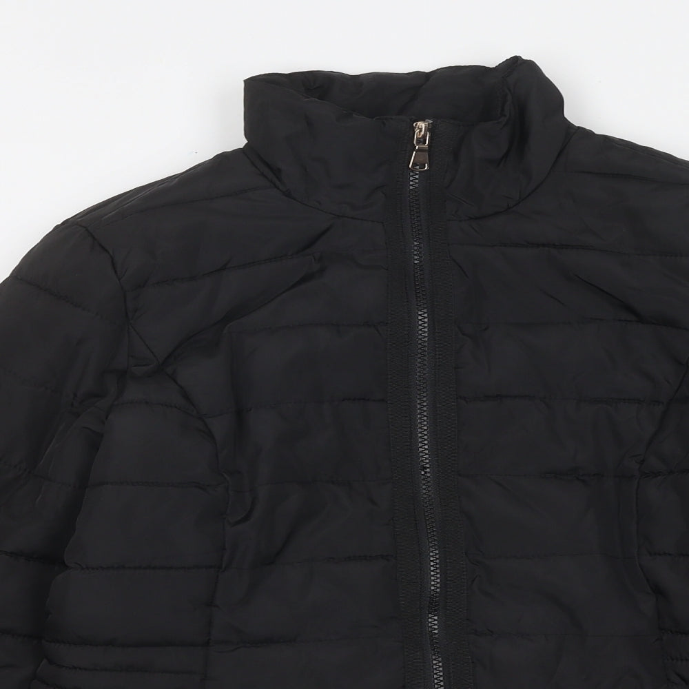 Womens UK Size 6 Dorothy Perkins Black Quilted Coat