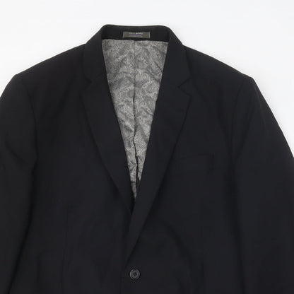 Mens UK Size 42 Simon Jersey Regular Black Suit Jacket