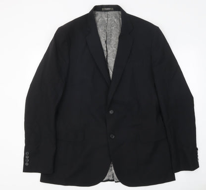 Mens UK Size 42 Simon Jersey Regular Black Suit Jacket