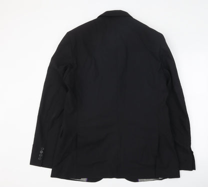 Mens UK Size 42 Simon Jersey Regular Black Suit Jacket