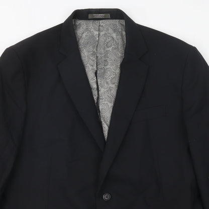 Mens UK Size 42 Simon Jersey Regular Black Suit Jacket