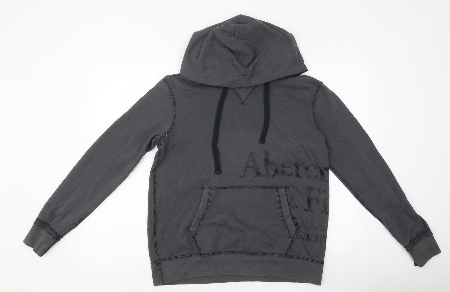 Abercrombie & Fitch Mens Grey Cotton Pullover Hoodie Size XS