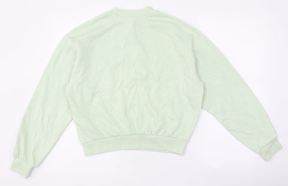 Divided Womens Green Cotton Pullover Sweatshirt Size S Pullover