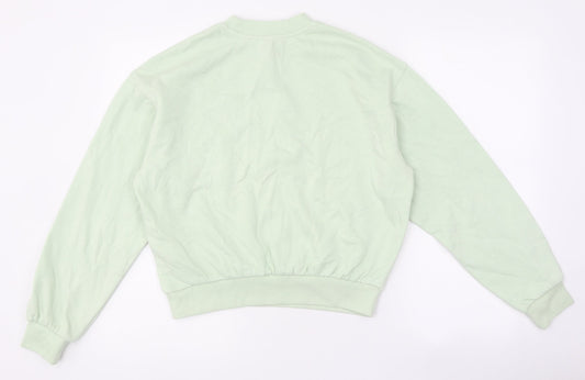 Divided Womens Green Cotton Pullover Sweatshirt Size S Pullover