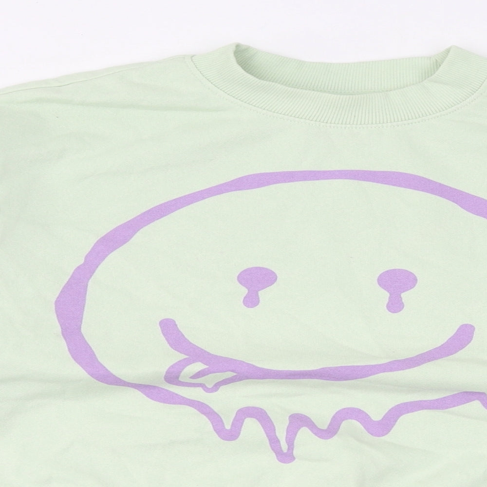 Divided Womens Green Cotton Pullover Sweatshirt Size S Pullover