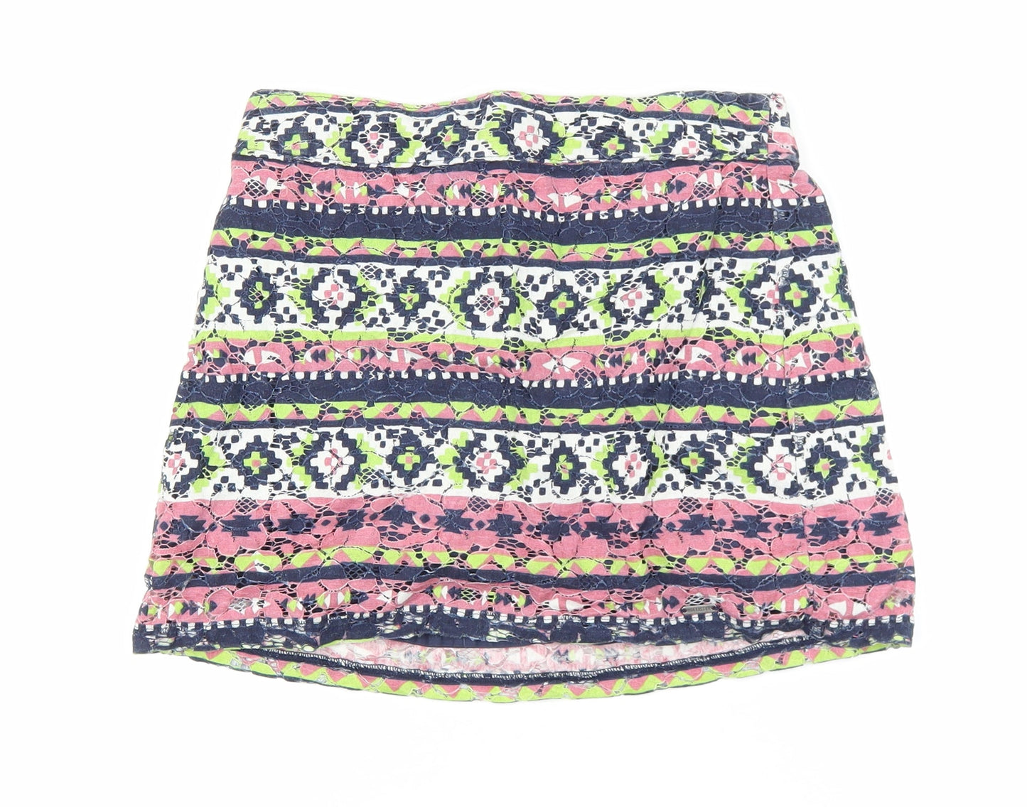 Hollister Womens Multicoloured Geometric Cotton Mini Skirt Size XS