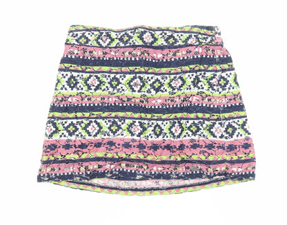 Hollister Womens Multicoloured Geometric Cotton Mini Skirt Size XS