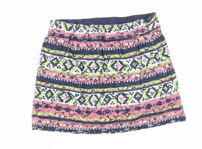 Hollister Womens Multicoloured Geometric Cotton Mini Skirt Size XS