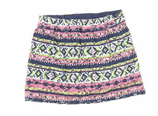 Hollister Womens Multicoloured Geometric Cotton Mini Skirt Size XS
