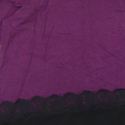 Society 8 Womens Purple Round Neck Viscose Pullover Jumper Size 12