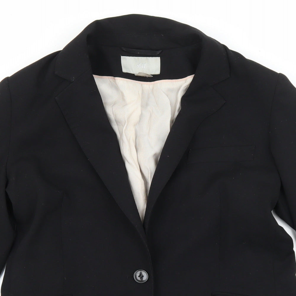 H&M Womens Beige Polyester Jacket Suit Jacket Size 40