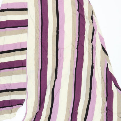 Marks and Spencer Womens Multicoloured Striped Polyester A-Line Skirt Size 14 Zip