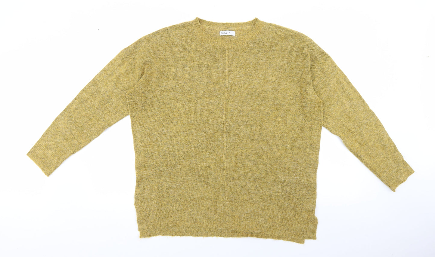 Womens UK Size L Papaya Yellow Pullover Jumper