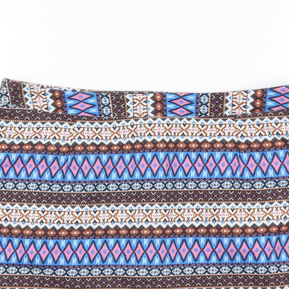 Hearts & Bows Womens Multicoloured Fair Isle Polyester Mini Skirt Size 10 Zip