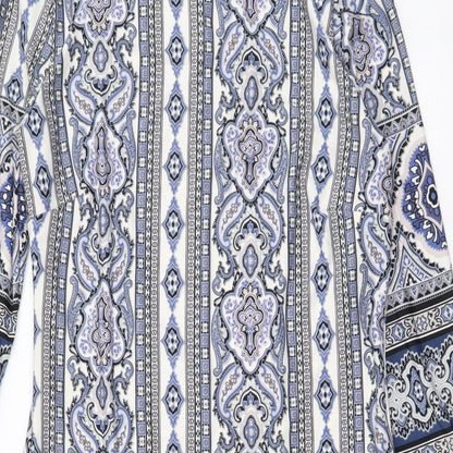 Atmosphere Womens Multicoloured Geometric Polyester A-Line Size 12 Boat Neck Pullover