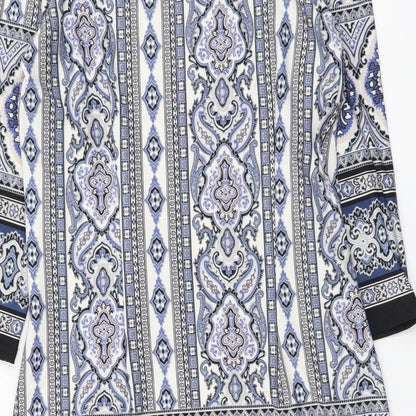 Atmosphere Womens Multicoloured Geometric Polyester A-Line Size 12 Boat Neck Pullover