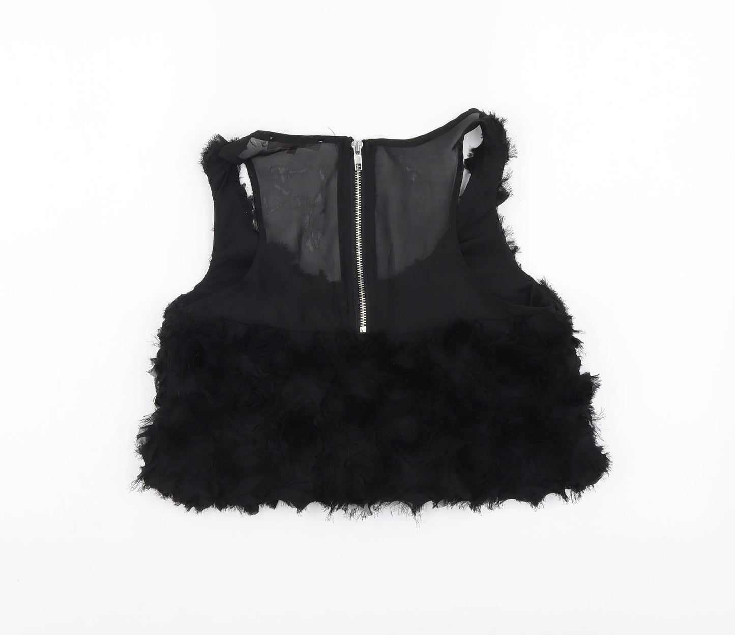 Womens UK Size 8 Miso Black Cropped Tank
